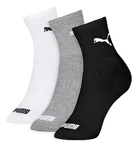 Kit Com 3 Pares Meia Esportiva Masculina Cano Médio Puma