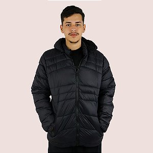 Jaqueta Puffer Impermeável Masculina Com Capuz Removível