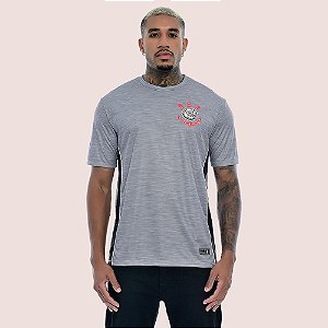 Camisa Corinthians Recortes Cinza Licenciada Oficial