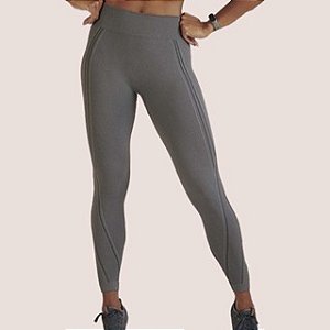 Calça Legging Com Cós De Silicone Alto Ventilação