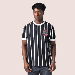Camiseta Masculina Retrô Corinthians Democracia 1982 Preto