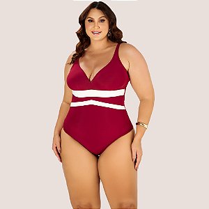 Maiô Banho de Mar Efeito Zero Barriga Alta Compressão Plus Size