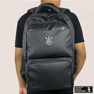 Mochila Coimbra Corinthians Oficial Esportiva Casual Preta