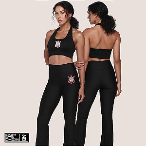 Calça Flare Corinthians Oficial Feminina Confortável