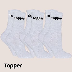 Kit 3 Pares Meia Topper Cano Médio Esportiva Alta Qualidade