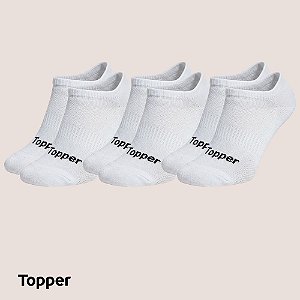Kit 3 Pares Meia Invisível Topper Conforto Dia a Dia