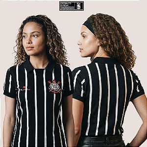 Camisa Polo Corinthians Estilo Retrô Japão Algodão