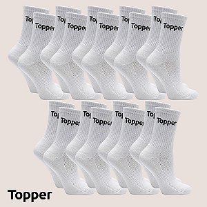 Kit 9 Pares Meia Topper Cano Alto Para Futebol Treino