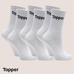 Kit 3 Pares Meia Topper Cano Alto Macia e Confortável