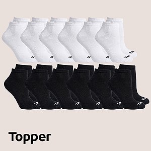 Kit 12 Meias Topper Cano Baixo Conforto Máximo