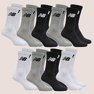 Kit 9 Meias New Balance Cano Longo Algodão Conforto