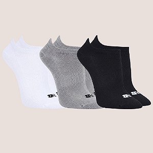 Kit 3 Meias De Algodão New Balance Cano Invisível Conforto