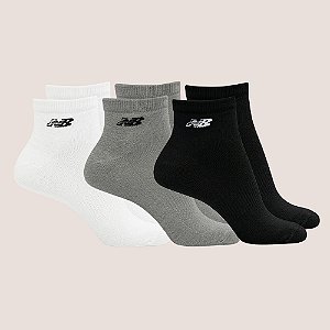 Kit 3 Meias De Algodão New Balance Cano Curto Confortável