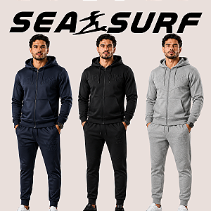 Conjunto Masculino Inverno Com Capuz e Zíper