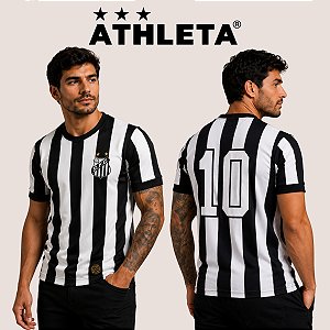 Camisa Santos Retrô Pelé 1974 Masculina Athleta Original Edição Especial Número 10 Listrada