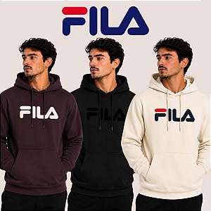 Moletom Masculino FILA Com Capuz e Bolso Canguru
