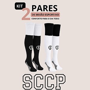 Kit 2 Meiões Corinthians CP Masculino Adulto Confortável Respirável para Futebol Treinos e Jogos