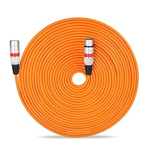 Cabo XLR Macho x XLR Fêmea 10m Laranja VOIK Connect Series