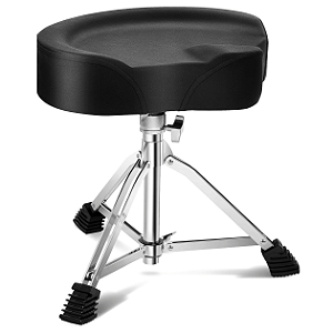 Banco de Bateria Voik B-1400 Couro Preto Regulável 200kg