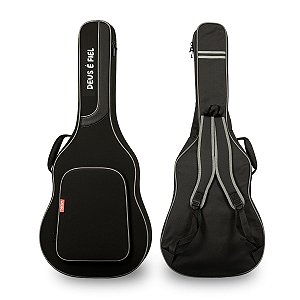 Capa Para Violão Acolchoada Deus é Fiel Preta Voik BG41-060