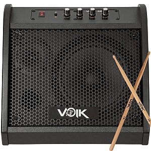 Amplificador Bateria Eletrônica Bluetooth Voik ABV-30 + Baqueta 7A
