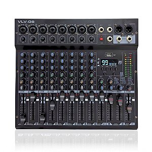 Mesa De Som Interface 8 Canais Voik VLV-08 USB PC Bluetooth