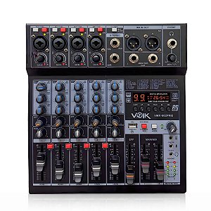 Mesa de Som 6 Canais com USB e Bluetooth 48v Igreja Voik VMX-602PRO