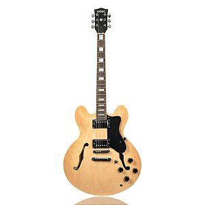 Guitarra Elétrica Profissional Semi-acústica Voik 400 Solano Natural