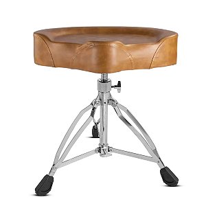 Banco de Bateria Voik B-1400 Couro Caramelo Regulável 200kg