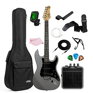 Kit Guitarra Elétrica Voik Shadow Grey Matte Stratocaster