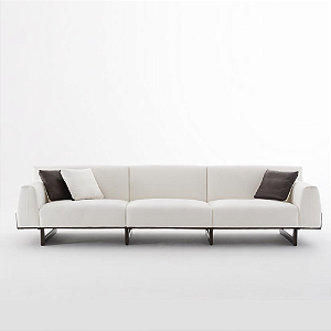 Sofá Hebe Molas Nozag no Assento Mais Durabilidade e Conforto 3,20m Linho Bege - 5 Lugares