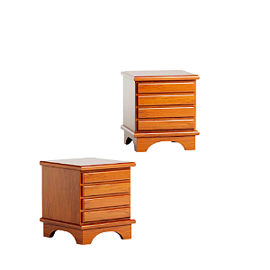KIT 2 Mesa De Cabeceira Cecília 4 Gavetas Madeira Maciça
