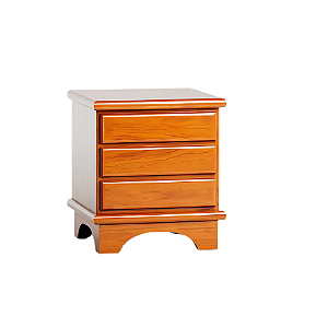 Mesa De Cabeceira Helena 3 Gavetas Madeira Maciça