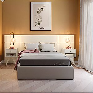 Mesa Cabeceira Isís 45x65x35cm 1 Gav MDF Branco