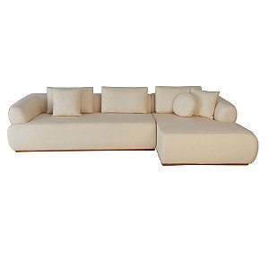 Sofá Nobre 3,34m Living com Chaise