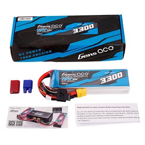Gens Ace G-tech 3300mah 11.1v 3s 45c Xt60 + Adpt Deans/ec3