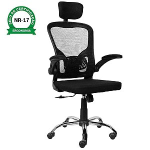 Cadeira De Escritório Ergonômica Regulável Giratória Brin7