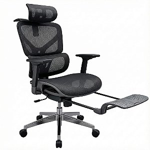 Cadeira Para Escritorio Ergonômica Premium Ajuste Lombar Cinza Mesh