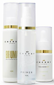 KIT CHERRY PARA EXTENSAO DE CILIOS -  BRUMA + PRIMER + FINALIZADOR
