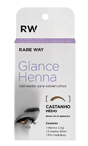 HENNA PARA SOBRANCELHA GLANCE 3,5G - CASTANHO MEDIO