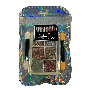 Pó Cromo Metalizado Solid Com 6 Cores