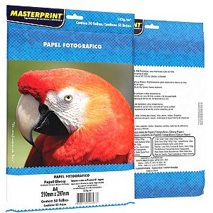 Papel Fotográfico A4 135g Glossy 50 Folhas À Prova D´água