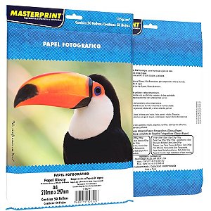 Papel Fotográfico 115g Glossy A4 50 Folhas
