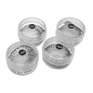 Alongamento de Cílios Tufinhos Potinho para Extensão Fio a Fio - 8mm, 10mm, 12mm e 14mm