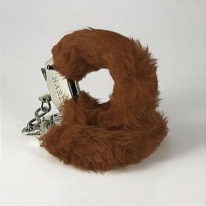 Algema De Metal Com Pelúcia Vermelha