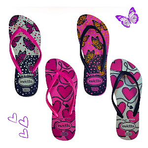 Chinelo Feminino Havaiana - Estampa Coração - Do 34 ao 40.