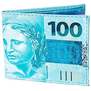 Carteira Unissex Estampa Nota de Cem Reais