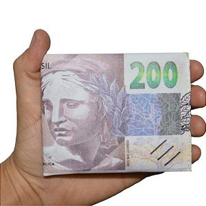 Carteira Unissex Estampa Nota de Duzentos Reais