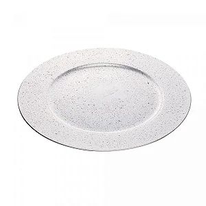 Sousplat de Plástico Granilite Prateado 33cm - Wolff