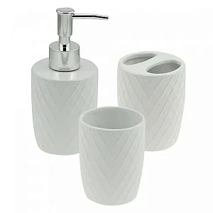 Conjunto 3 Peças para Banheiro Branco - Wolff